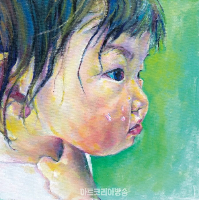 최연. 물방울. 30.5x30.5cm. Oil on canvas. 2023