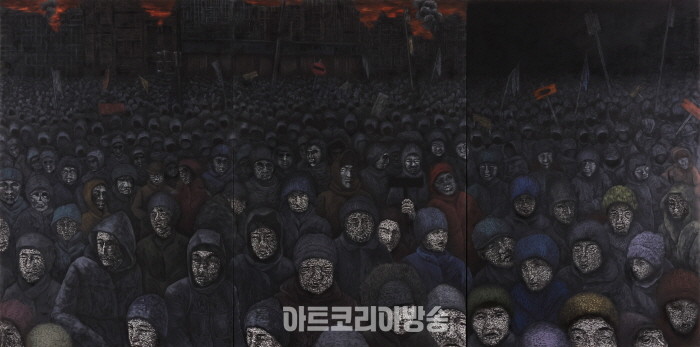 우리는 어디서 와서 어디로 가는가, 194X390cm, 2023.