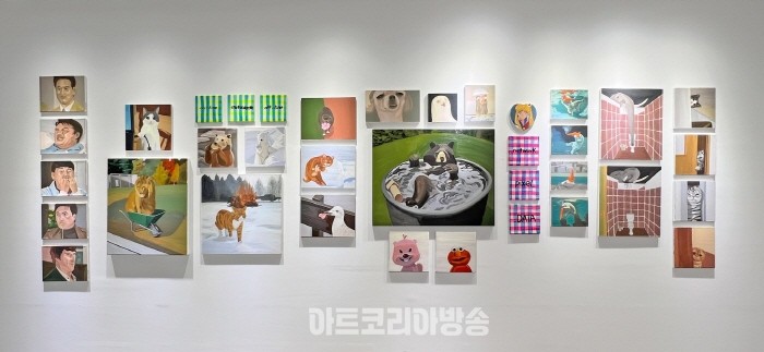 문은주, 밈페인팅, 2023, oil on canvas, 가변설치