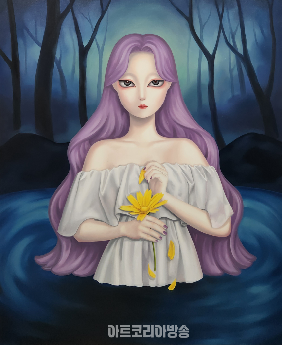 장예린, picked the petals, oil on canvas, 2024, 162.2×130.3cm