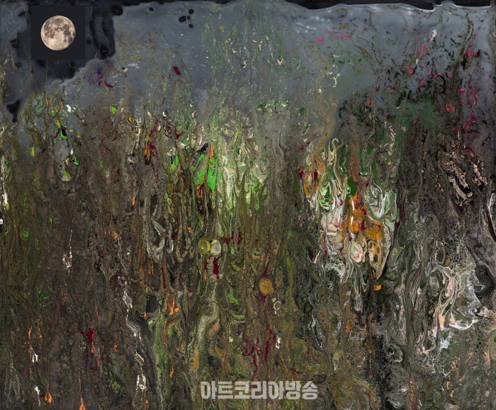 김연식, 달과 바람과 그리고 구름, Acrylic on canvas, 60.5x50cm
