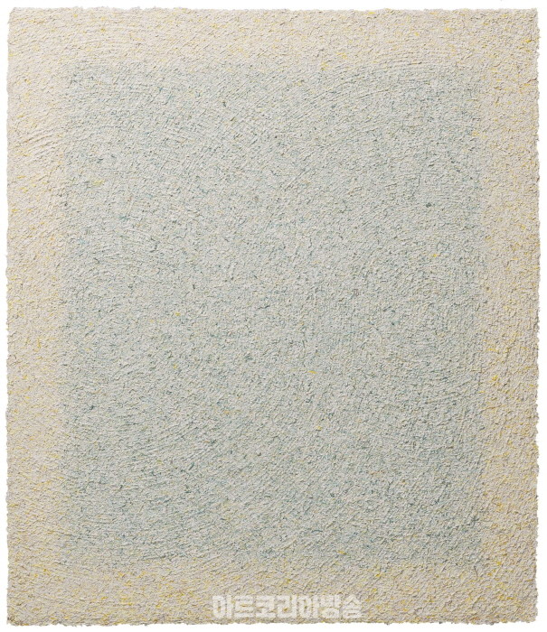 박경호, MATERIAL231010, 54.3×46.8cm, scraped acrylic debris on canvas, 2023
