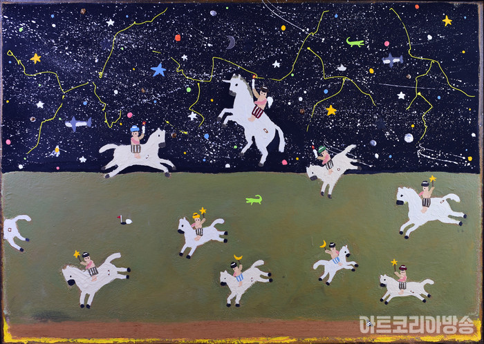 최우_play ground 2_oil,temera,acrylic on canvas_90.9 × 65.1cm_2023 ⓒ CHUNGDAM BEAUXARTS GALLERY 청담 보자르 갤러리