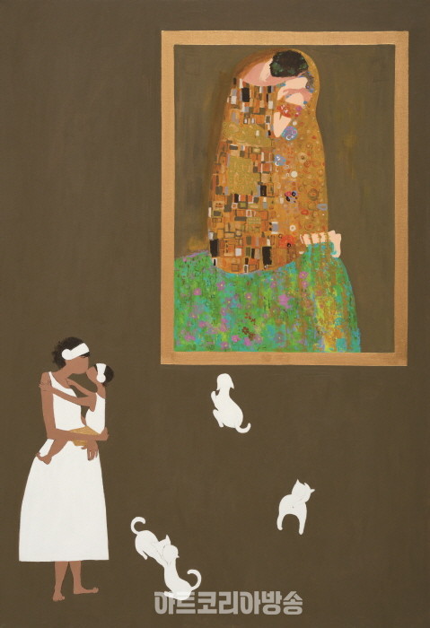 뽀뽀-116.8x80.3cm, Acrylic on Canvas, 2024