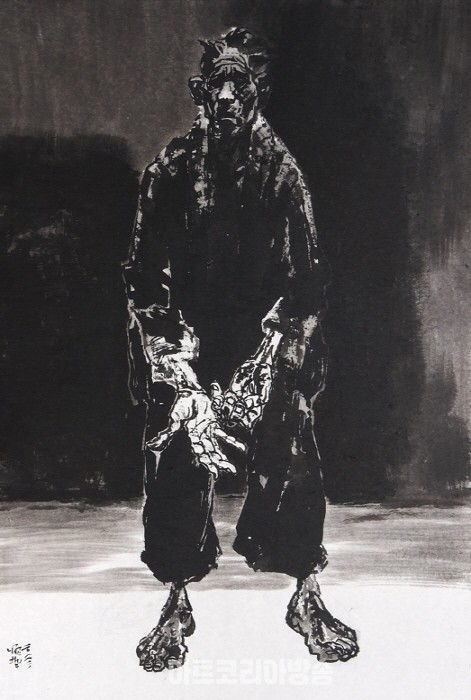 박순철, 잡것들-허탈, 188x130cm, 한지에 수묵, 2024