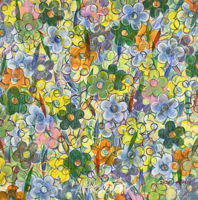 연영애, Overlap Spring Breeze, Acrylic On Canvas, 91x91cm, 2024