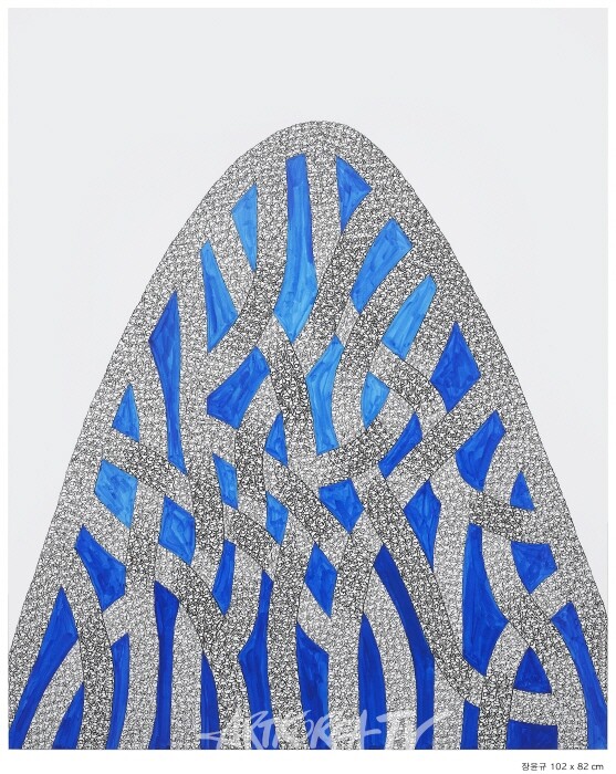 인간의 산 Ⅲ, 102X82cm, 판화지 위 먹, 아크릴.2021.09.19.