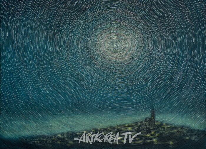 결-순환,160x220cm,나무에자개 혼합기법,2024