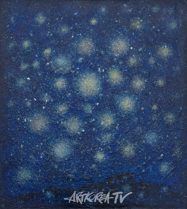 심현- 빛의 조우,90x80cm,Mixed media on wood,2024