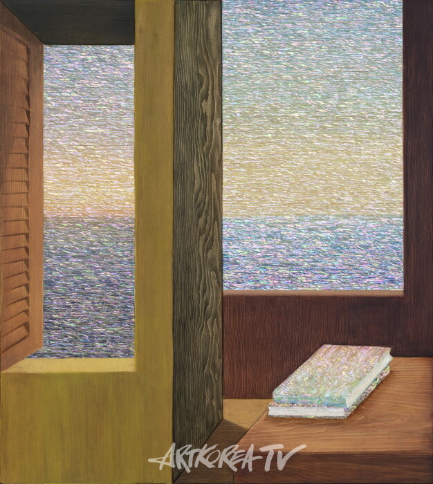 차경-관해음,100x90cm,나무에자개단청혼합기법,2024