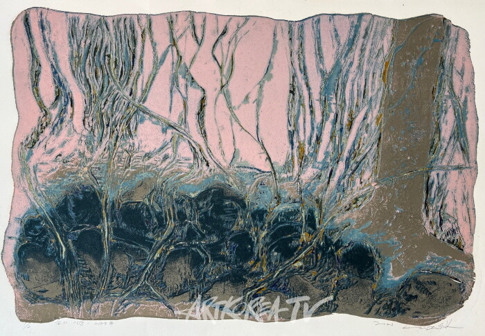 숲의 시간-2123년, 63×96cm, 모노타이프, 2023