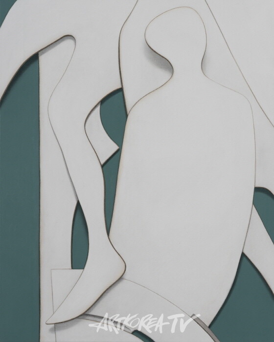 누구세요(Who is that-green), 90.9x72.7cm,캔버스에 아크릴릭, 2024