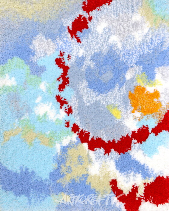 Apoa Kwon 마음과 마음 사이_다시, 반짝, 28 x 37cm, Acrylic yarn on cotton, Tufting, 2023