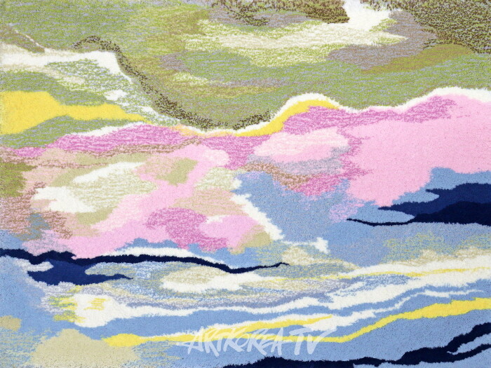 Apoa Kwon, 마음과 마음 사이_쌓이고 깎이고 섞이면서2, 64 x 48cm, Acrylic yarn on cotton, Tufting, 2024