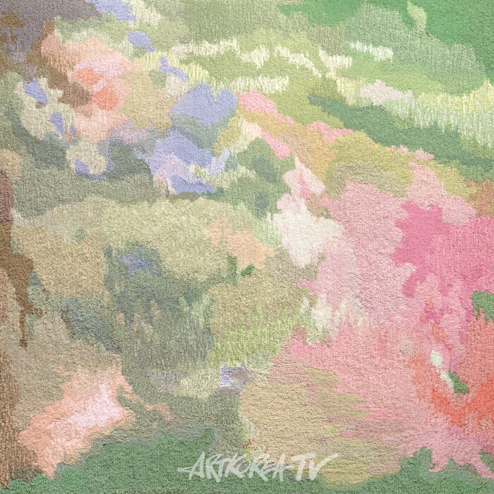 Apoa Kwon, 마음과 마음사이_사랑과 평화 (Love and Peace) , 106cm x 106cm, Wool yarn on cotton, tufting 2022