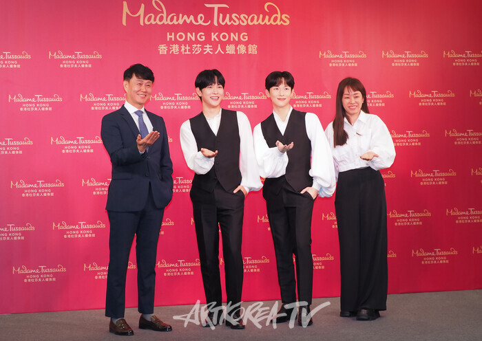 마담 투소 홍콩의 배우 임시완 밀랍인형 공개 행사(김윤호 지사장, 배우 임시완, 보보 유 총괄) 2024.06.05 사진 ⓒ아트코리아방송 이용선 기자