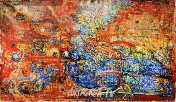 끝없는, 끝없을 열정, 165 x 270cm, Egg Tempera & Mixed Medium on Canvas Cloth, 2024