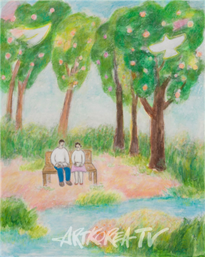 Draw Days, 91×71.7cm, mixed media on canvas, 2023