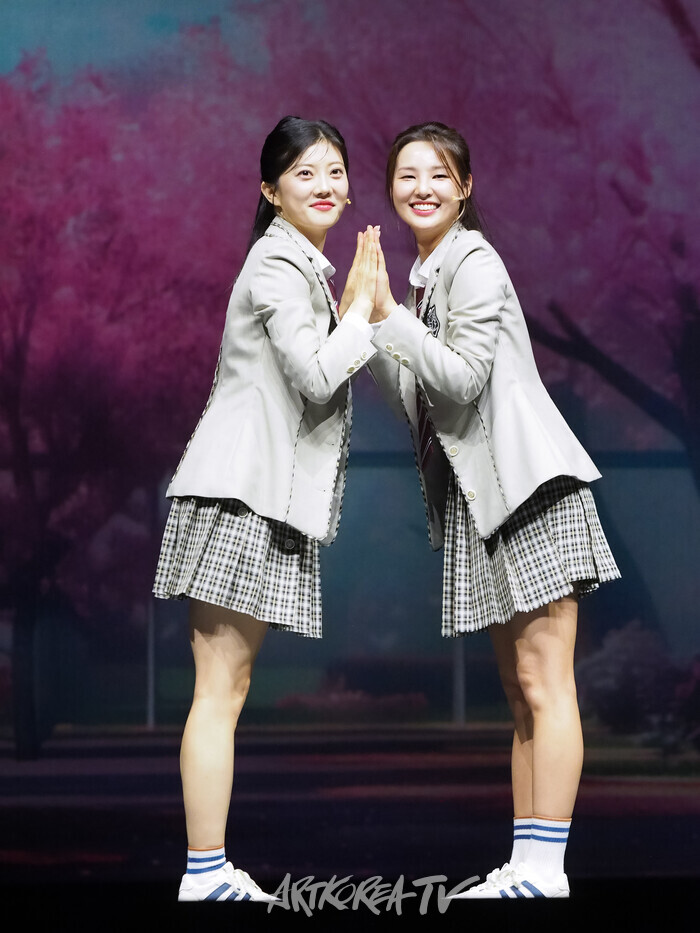 뮤지컬 '4월은 너의 거짓말'프레스콜(사와베 츠바키 역 박시인, 황우림) 2024.07.04 사진 ⓒ아트코리아방송 이용선 기자