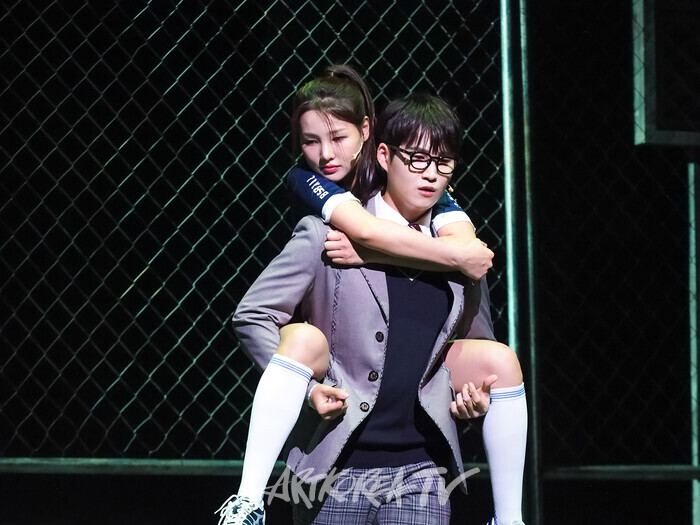 뮤지컬 '4월은 너의 거짓말'프레스콜(아리마 코세이 역 김희재, 사와베 츠바키 역 황우림) 2024.07.04 사진 ⓒ아트코리아방송 이용선 기자