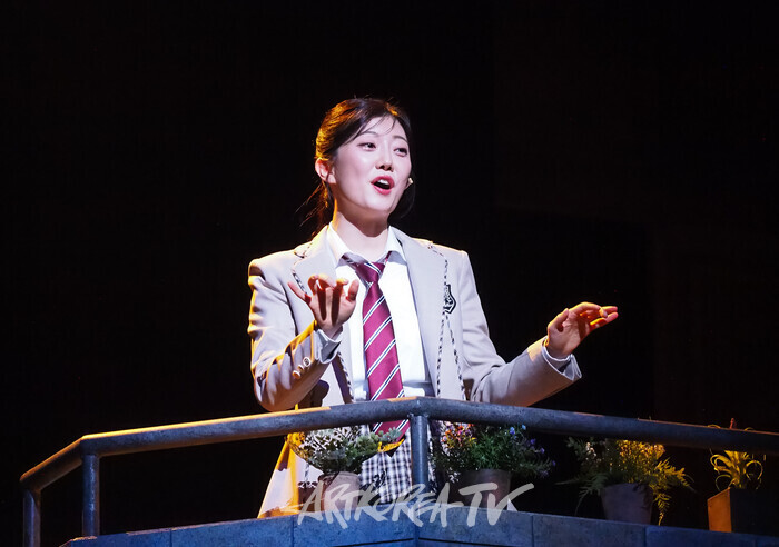 뮤지컬 '4월은 너의 거짓말'프레스콜(사와베 츠바키 역 박시인) 2024.07.04 사진 ⓒ아트코리아방송 이용선 기자
