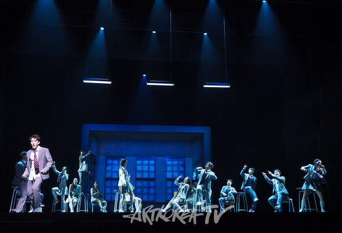 뮤지컬 '4월은 너의 거짓말'프레스콜(와타리 료타 역 조환지, 사와베 츠바키 역 황우림) 2024.07.04 사진 ⓒ아트코리아방송 이용선 기자