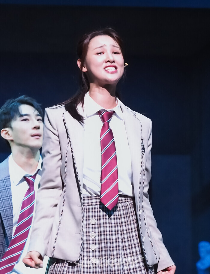 뮤지컬 '4월은 너의 거짓말'프레스콜(와타리 료타 역 조환지, 사와베 츠바키 역 황우림) 2024.07.04 사진 ⓒ아트코리아방송 이용선 기자