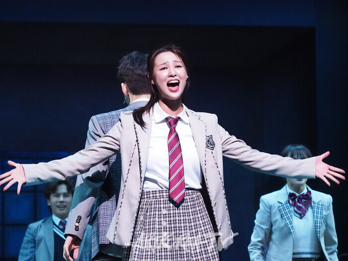 뮤지컬 '4월은 너의 거짓말'프레스콜(와타리 료타 역 조환지, 사와베 츠바키 역 황우림) 2024.07.04 사진 ⓒ아트코리아방송 이용선 기자