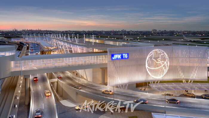 존 F. 케네디 국제공항의 신축 제6터미널 디지털 렌더링 (외부)