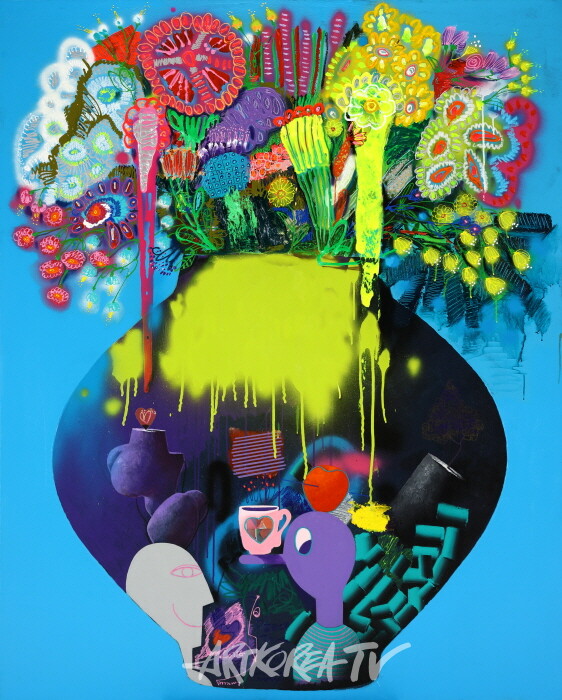 박진우 Think memory 116.8x130.3cm Mixed media 2024