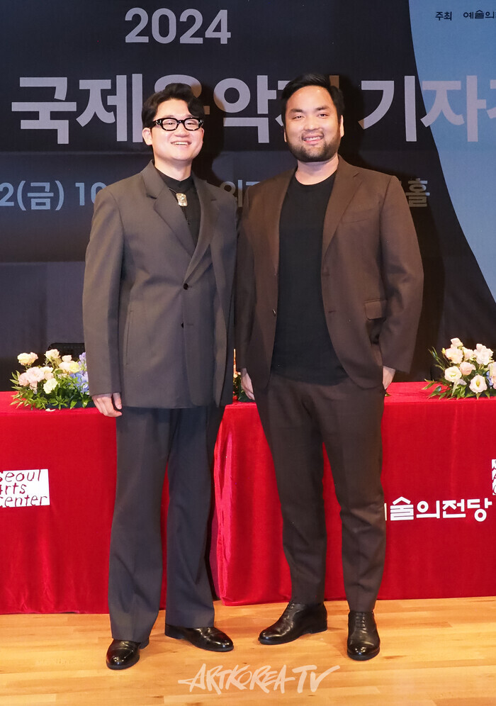 '2024 예술의전당 국제음악제' 기자간담회(사진 왼쪽 바리톤 김태한, 박주성). 2024.08.02 사진 ⓒ아트코리아방송 이용선 기자​