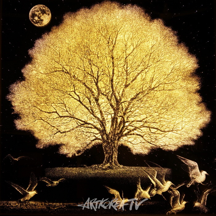 김준기, 타자의 풍경 2412, 90x90cm, Mixed Media behind Acrylic Mirror in LED Light Box, 2024