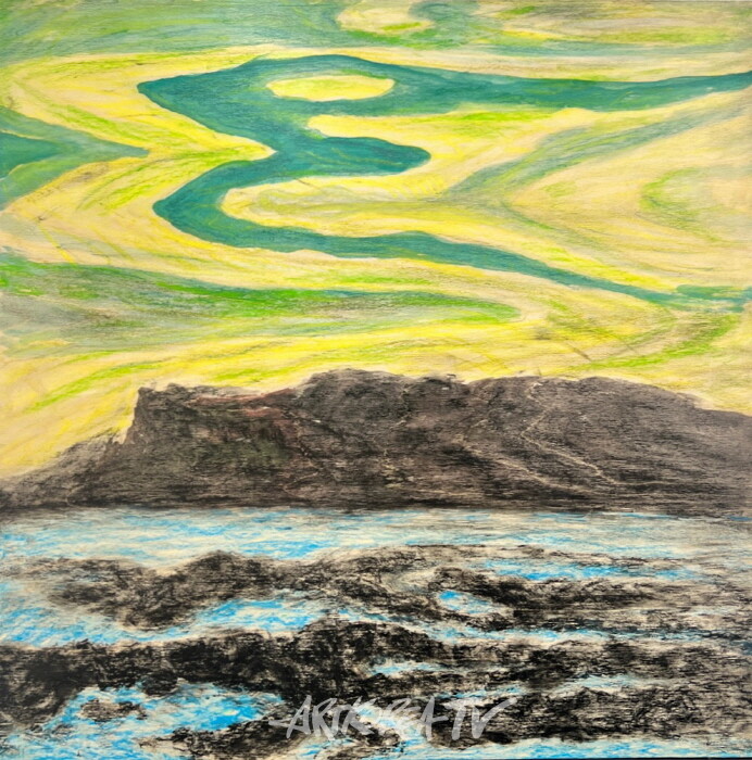 임정한, 4월, 60x60cm, 나무에 혼합재료, 2024