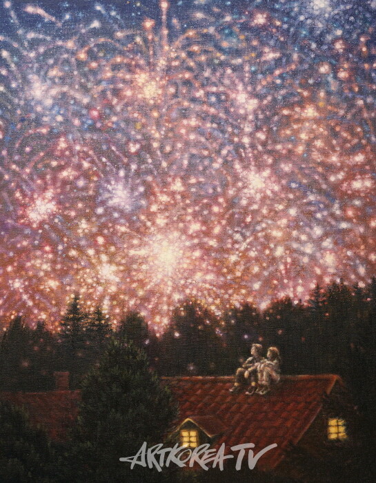 신선애, firework 117x91cm oil on linen 2024