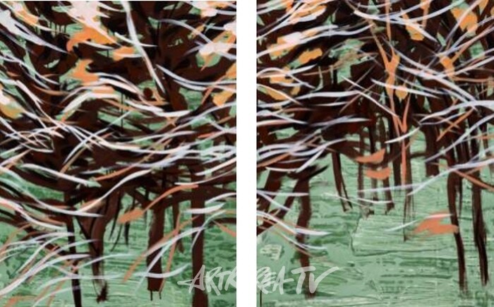 바람, 202415(좌), 바람 202416(우), acrylic and oil on canvas, 90×90(cm),