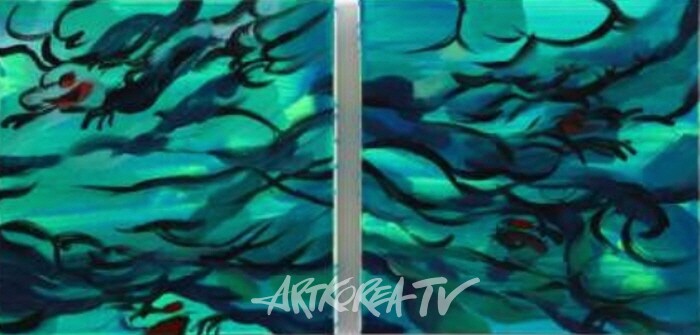 용 202315(좌), 용 Dragon 202316(우), acrylic and oil on canvas, 30×30(cm), 202