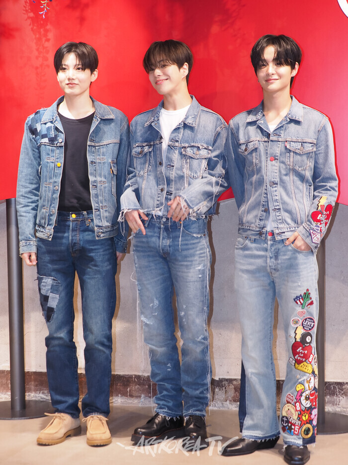 리바이스 성수동 스테이지 35 팝업 스토어 행사 (트레저 재혁, 준규, 지훈) 2024.08.22 사진 ⓒ아트코리아방송 이용선 기자​