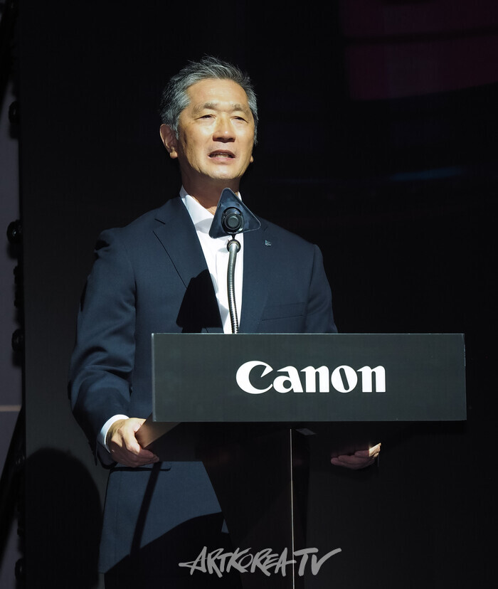 캐논코리아 EOS R1과 EOS R5 Mark ll 기자간담회(키요미 테츠지 부본부장). 2024.08.23 사진 ⓒ아트코리아방송 이용선 기자​