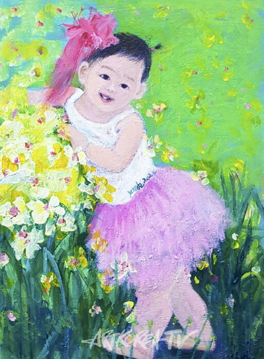 예쁜미소 33.4x21.2 oil on canvas