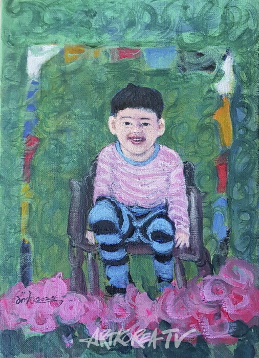 착한미소 33.4x21.2 oil on canvas