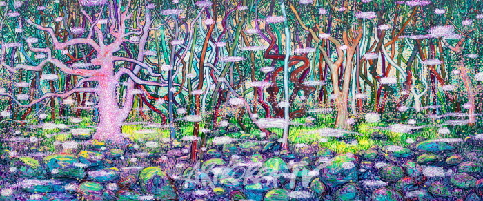 구름의 씨앗 0826 oil on canvas 545.4x227.3cm(each 181.8x227.3cmx3) 2024