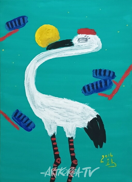 제15회 광주국제미술전람회 '아트광주24'-아리랑16-학8장지에 아크릴