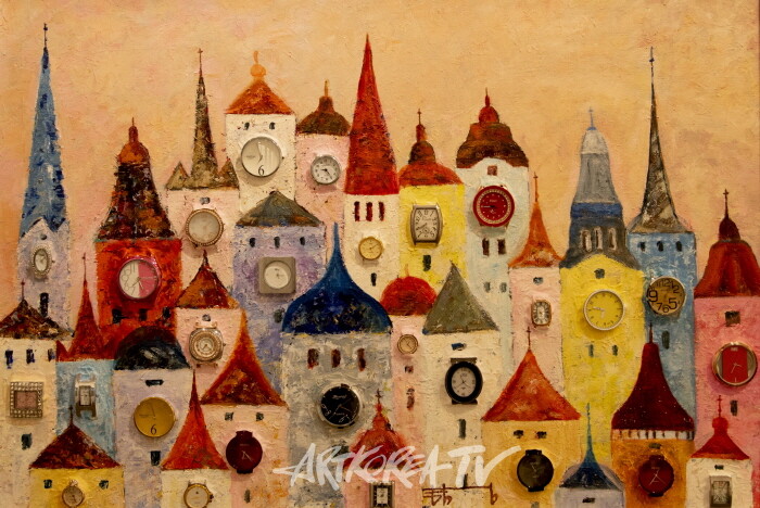 제4회 탁인성 개인전 ‘어느 CEO의 캔버스 사랑 이야기’-시계탑