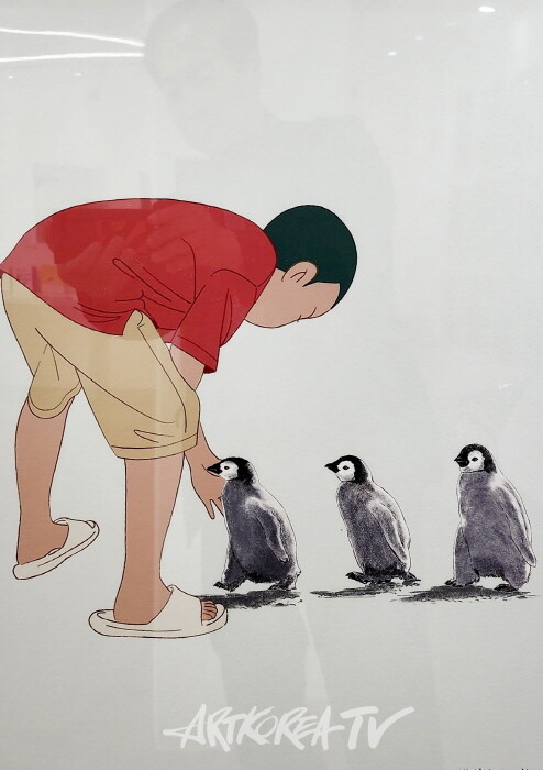 펭귄의 인사-디지털 판화 42.7-59.4cm 2024