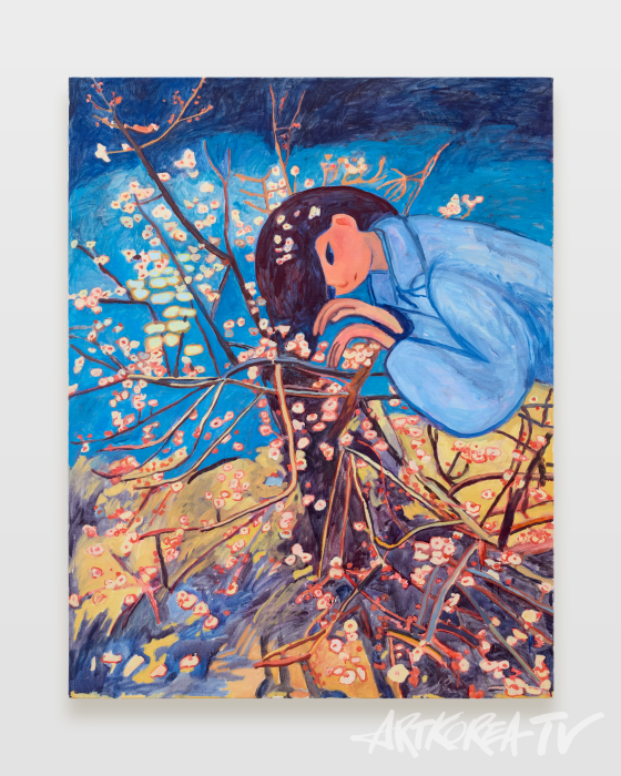 Kudo Makiko (b. 1978-) Water Surface (ミナモ 2024 Oil on canvas 116.7 x 91.2 츠 45.9 x 35.9 in©Courtesy of the arist and Tomio Koyama Gallery, Tokyo