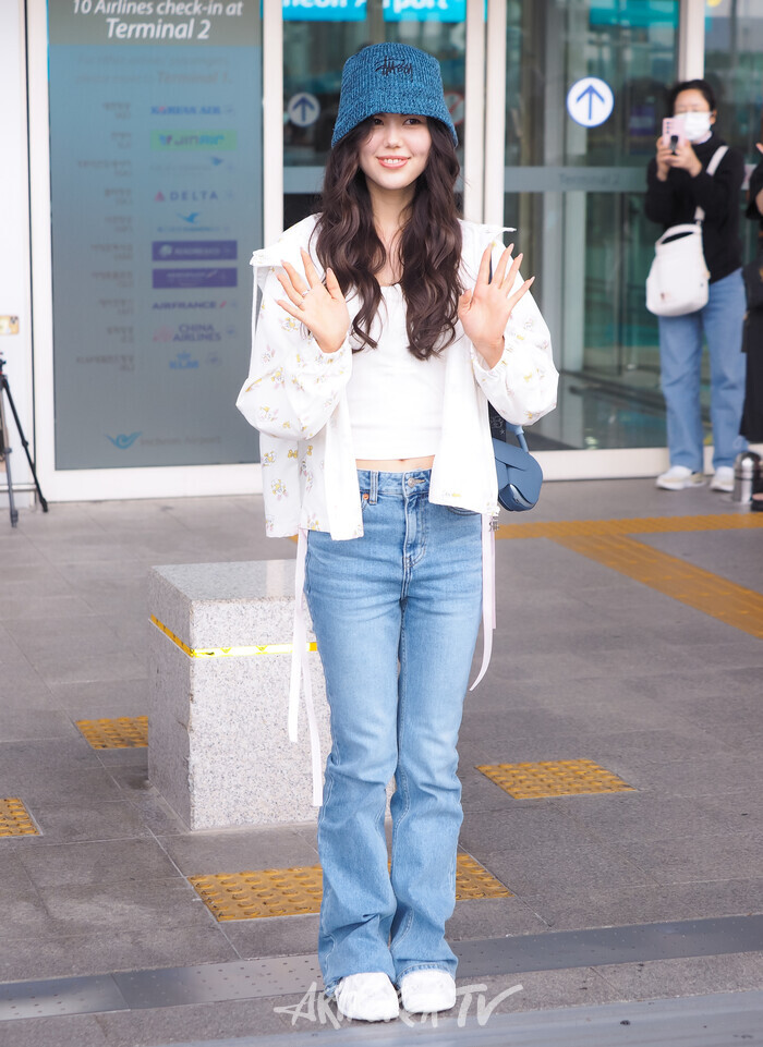 올리비아 마쉬 인천국제공항 출국 장면. 2024 10.13 사진 ⓒ아트코리아방송 이용선 기자
