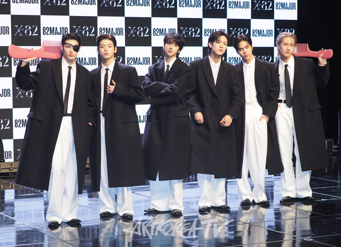  82메이저 '엑스-82'(X-82) 발매 기념 쇼케이스. 2024.10.15 사진 ⓒ아트코리아방송 이용선 기자​