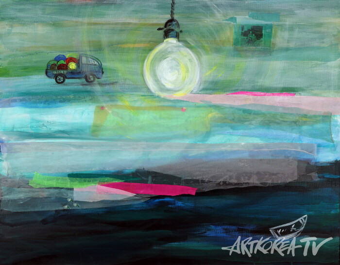 김미현, 지나가는, 130.3x97cm, Mixed media, 2024 [무심회화회]