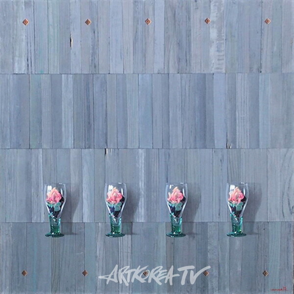 공간배열(네개의 컵), 100×1006cm, Oil on Canvas, 2022.