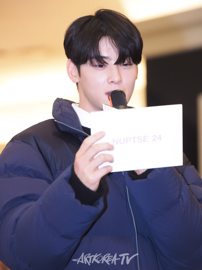 노스페이스 부산광역시 해운대구 신세계백화점 센텀시티점 눕시 24(NUPTSE 24) 팝업스토어 오픈 기념 행사(차은우) 2024.10.25 사진 ⓒ아트코리아방송 이용선 기자​